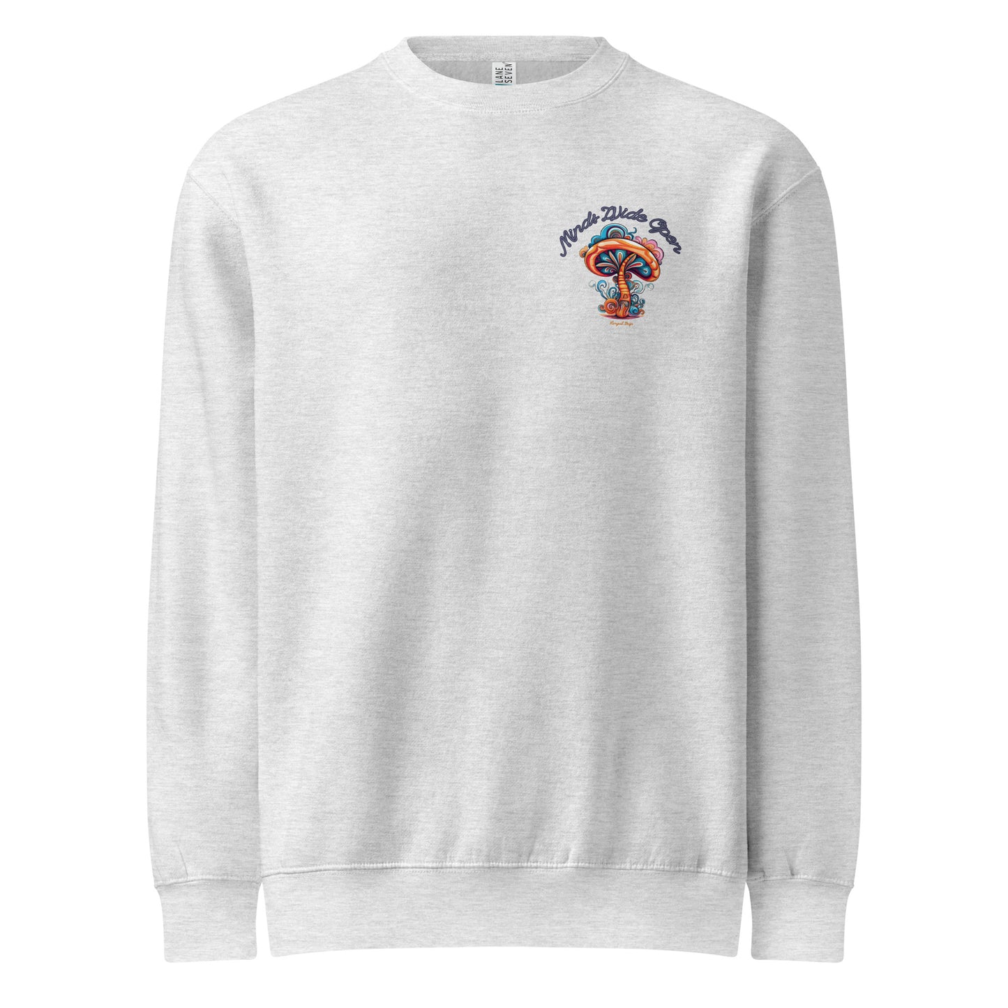 Spore Spectrum Crewneck – Psychedelic Mushroom Sweatshirt by Fungal Drip – Heather Grey Front