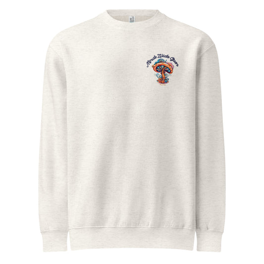 Spore Spectrum Crewneck – Psychedelic Mushroom Sweatshirt by Fungal Drip – Oatmeal Heather Front