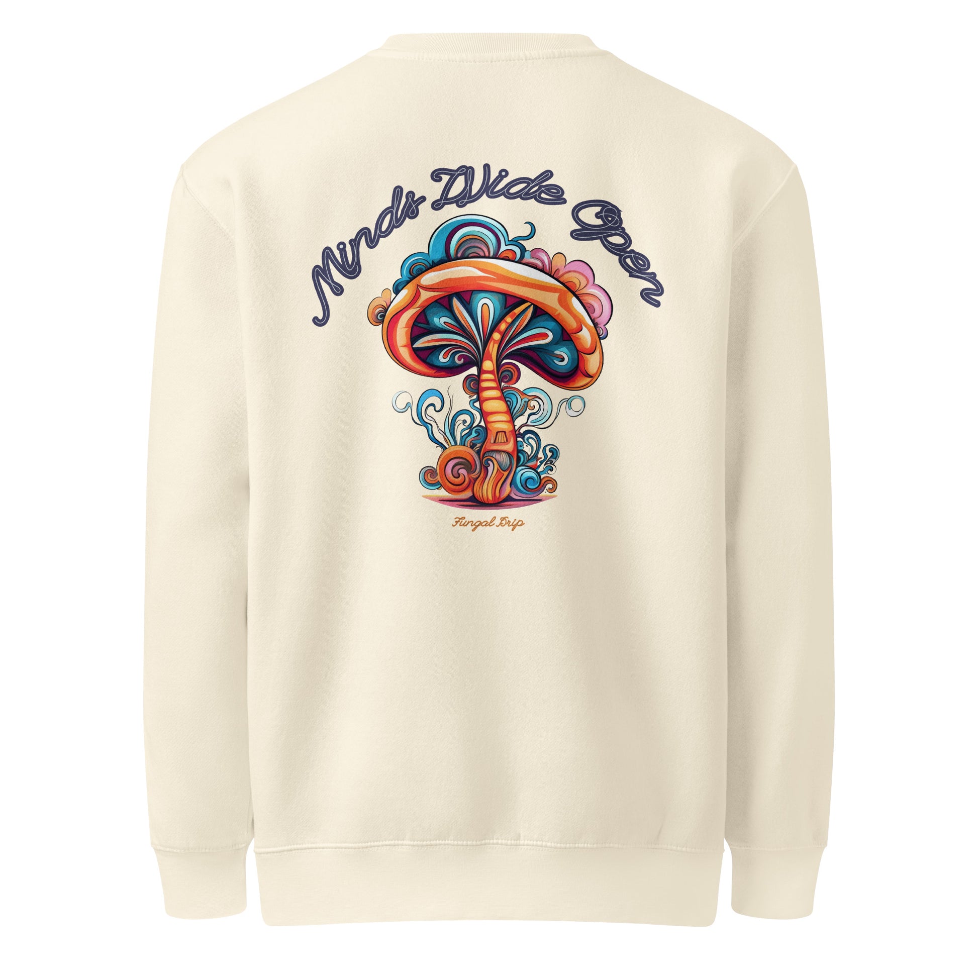 Spore Spectrum Crewneck – Psychedelic Mushroom Sweatshirt by Fungal Drip – Sandshell Back