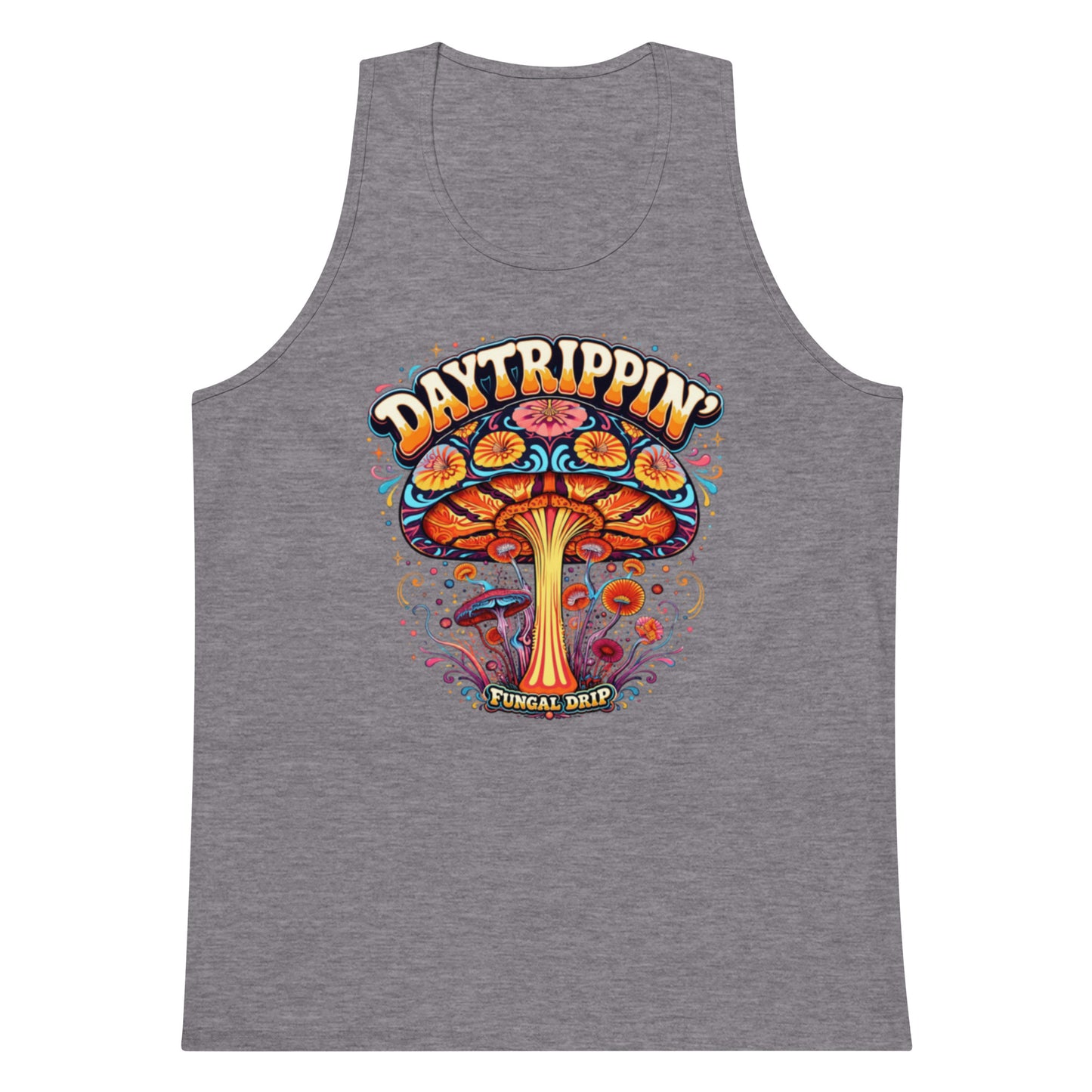 Men’s premium tank top – Psychedelic Mushroom Mens Tank Tops by Fungal Drip