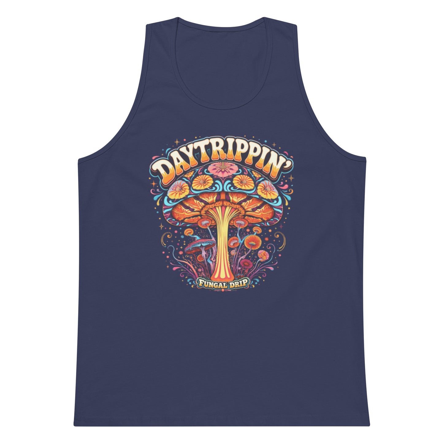 Men’s premium tank top – Psychedelic Mushroom Mens Tank Tops by Fungal Drip