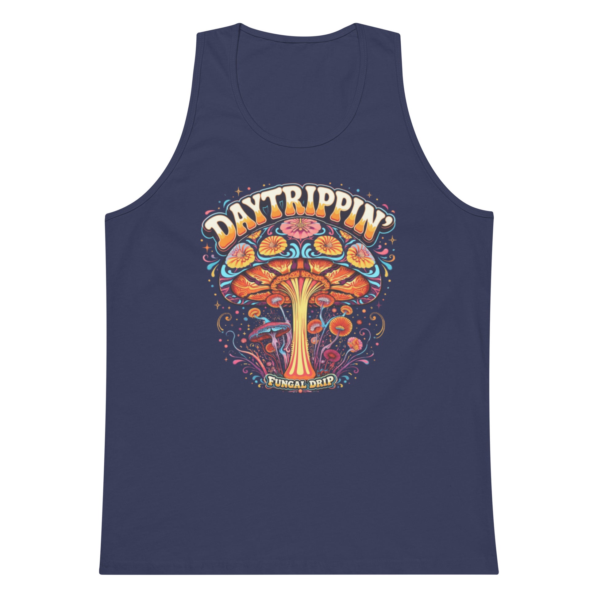 Men’s premium tank top – Psychedelic Mushroom Mens Tank Tops by Fungal Drip