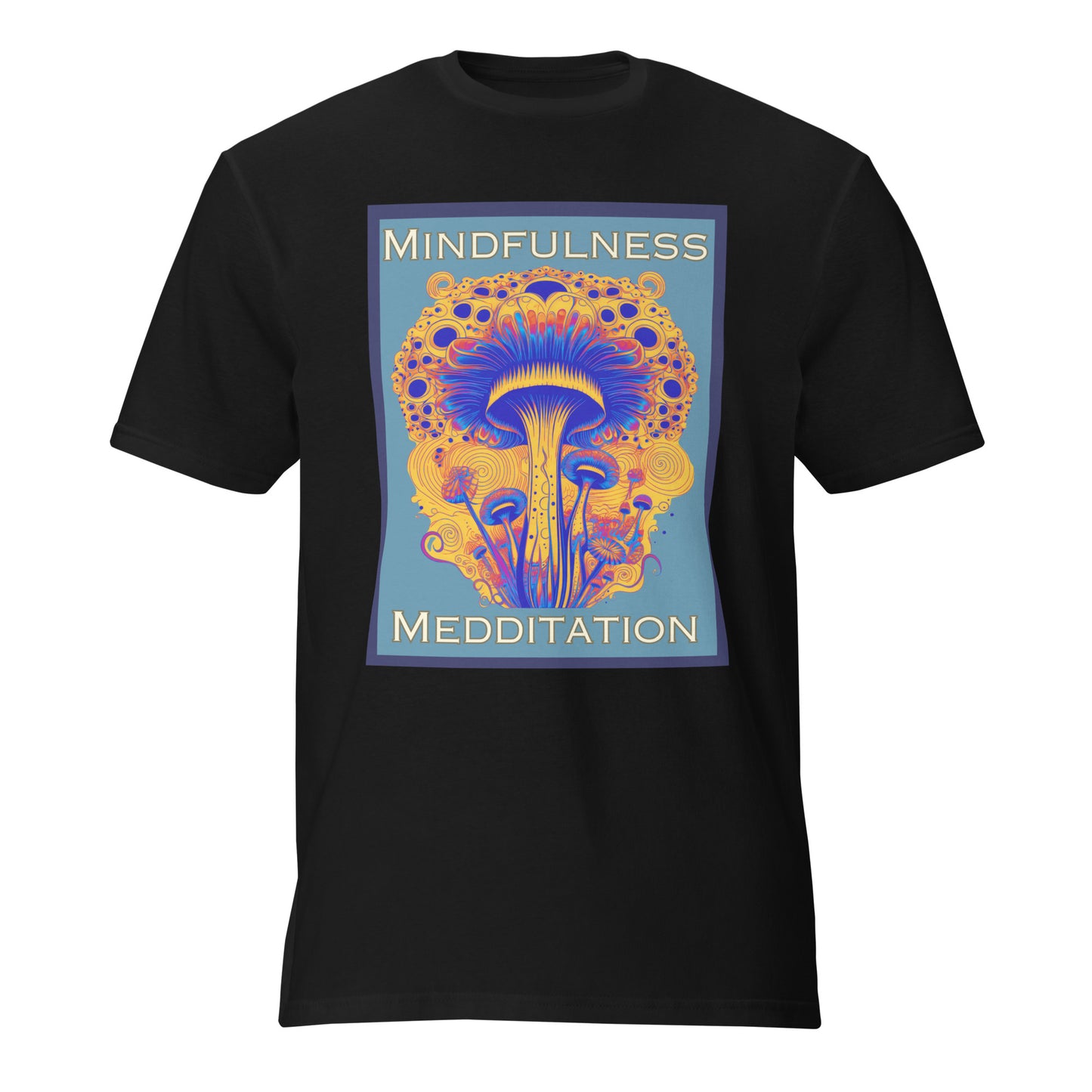 Mindfulness Meditation Tee – Psychedelic Mushroom t-shirt by Fungal Drip