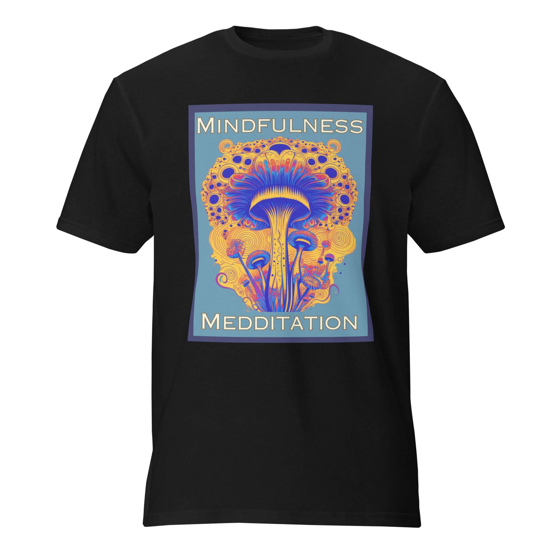 Mindfulness Meditation Tee – Psychedelic Mushroom t-shirt by Fungal Drip