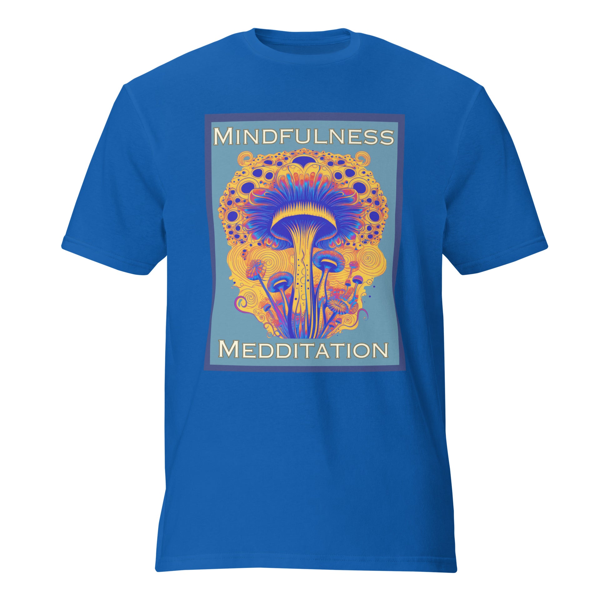 Mindfulness Meditation Tee – Psychedelic Mushroom t-shirt by Fungal Drip
